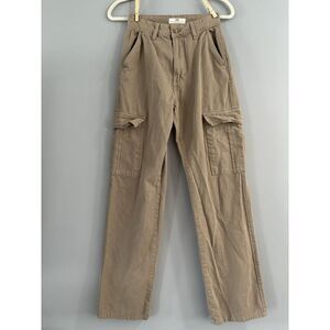 Stradivarius Size 4 Straight Fit Cargo Trousers Pants Khaki